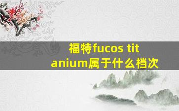 福特fucos titanium属于什么档次